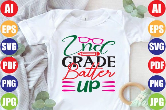 2nd Grade Batter Up Graphics and T-Shirt Designs
