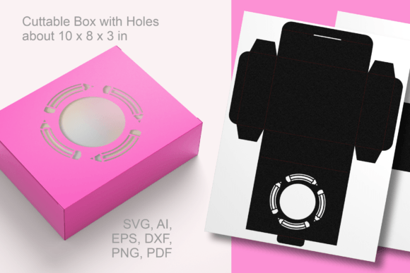 4 Pencils Round Window Rectangular Box 3D SVG Shapes