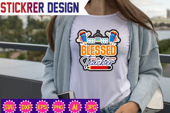 Blessed Teacher Embroidery Design