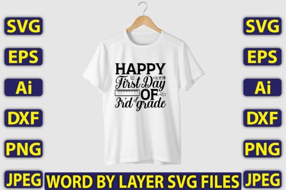 Happy First Day of 3rd Grade SVG Design
