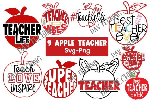 Teacher Apple Svg: Graphics for Crafts