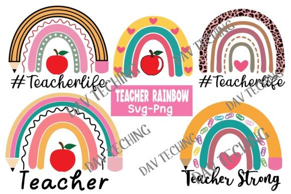 Teacher Rainbow Svg: Graphics for Crafts