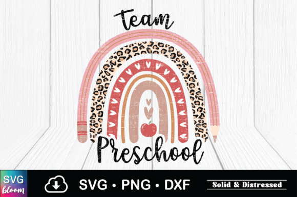 Team Preschool Rainbow Leopard Teacher Graphics